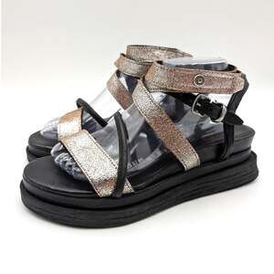 A.S.98 Labo Ankle Strap Platform Sandals Women's Platinum Size US9-9.5 EU40